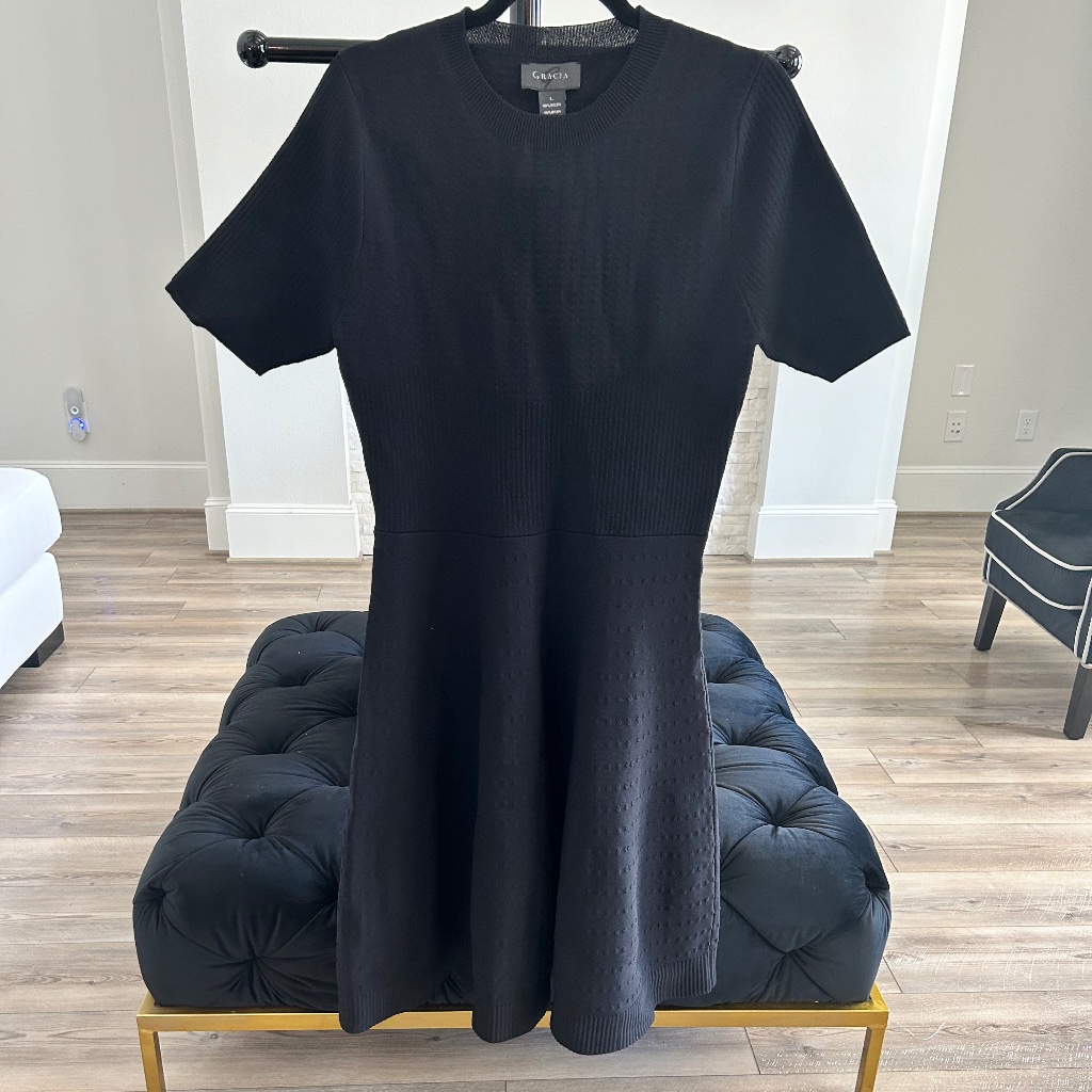 Gracia Black Sweater Dress Brand New  60 Off